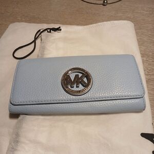 Michael Kors Sky Blue Leather Wallet